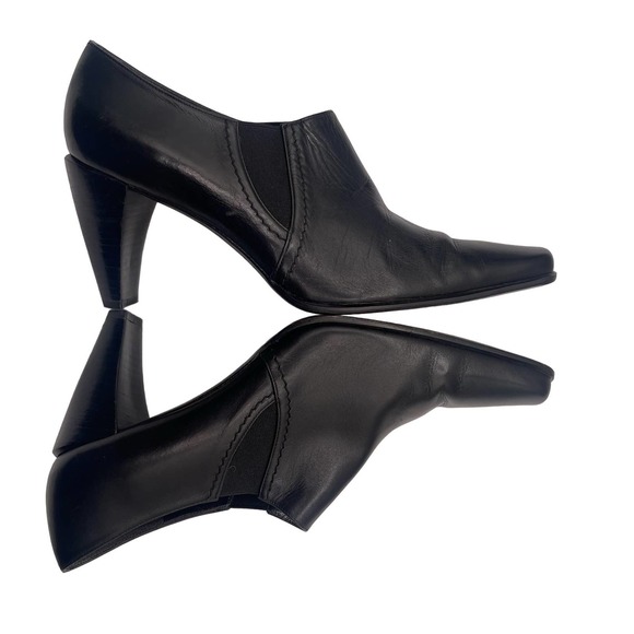 Stuart Weitzman Ankle Heeled Boots Pointed Toe Black Leather Sz 8W 73517 - Picture 13 of 15